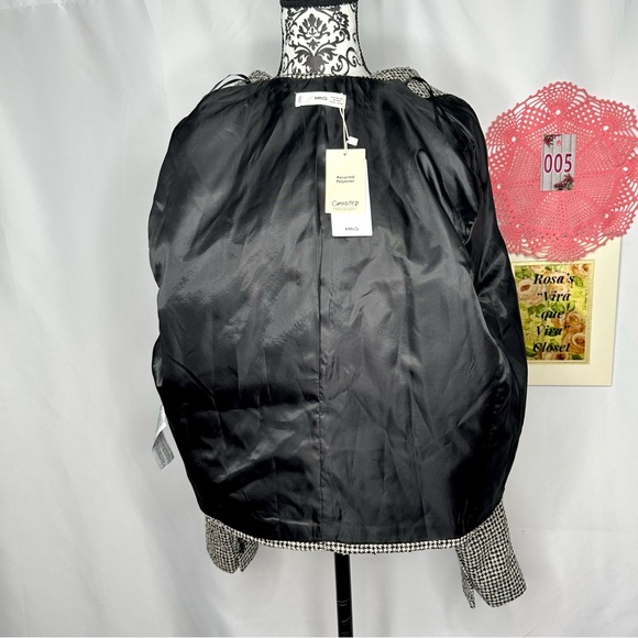 NWT Mango Nadine Houndstooth Cropped Blazer Size XXL - Picture 9 of 16